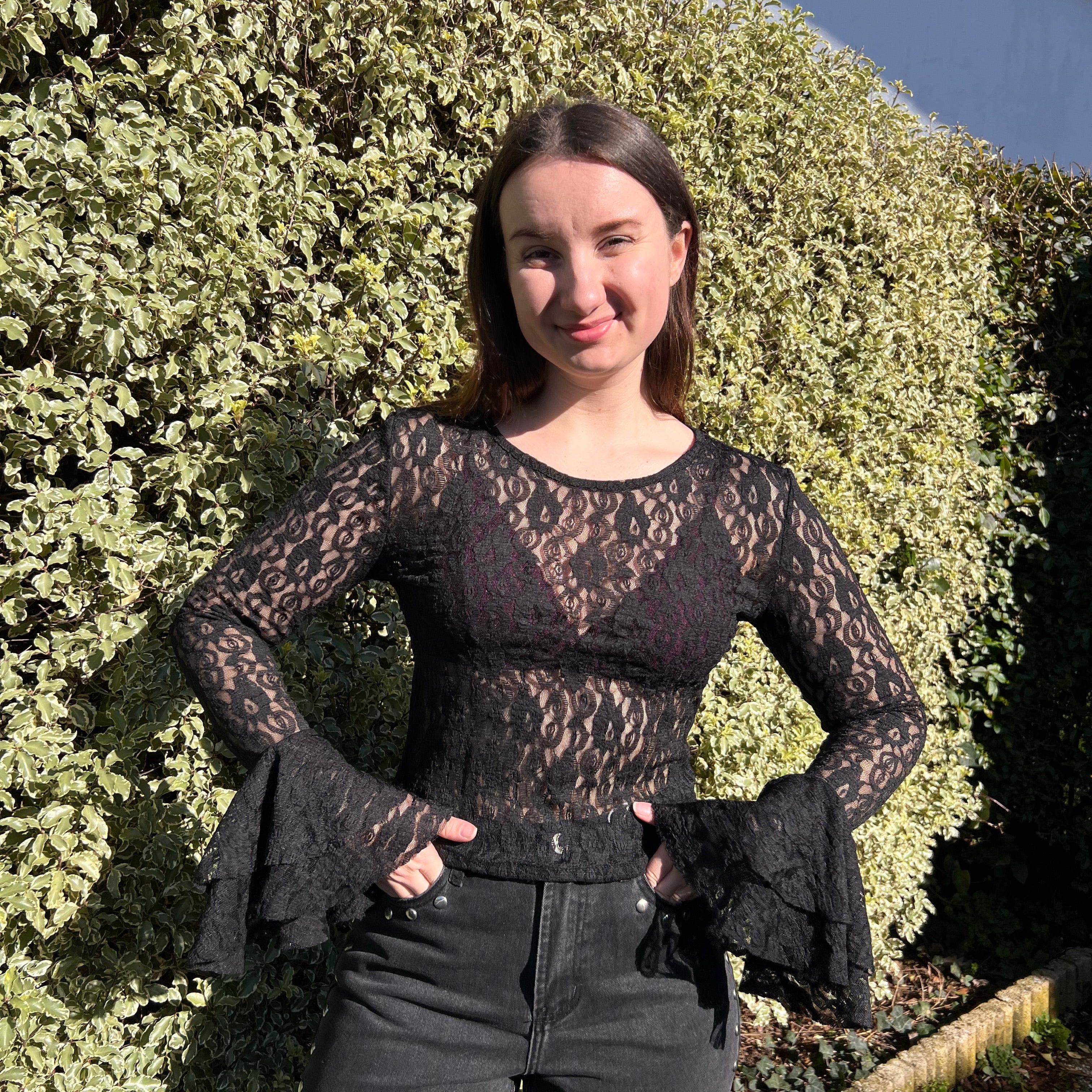 Top dentelle "Jade" - Noir