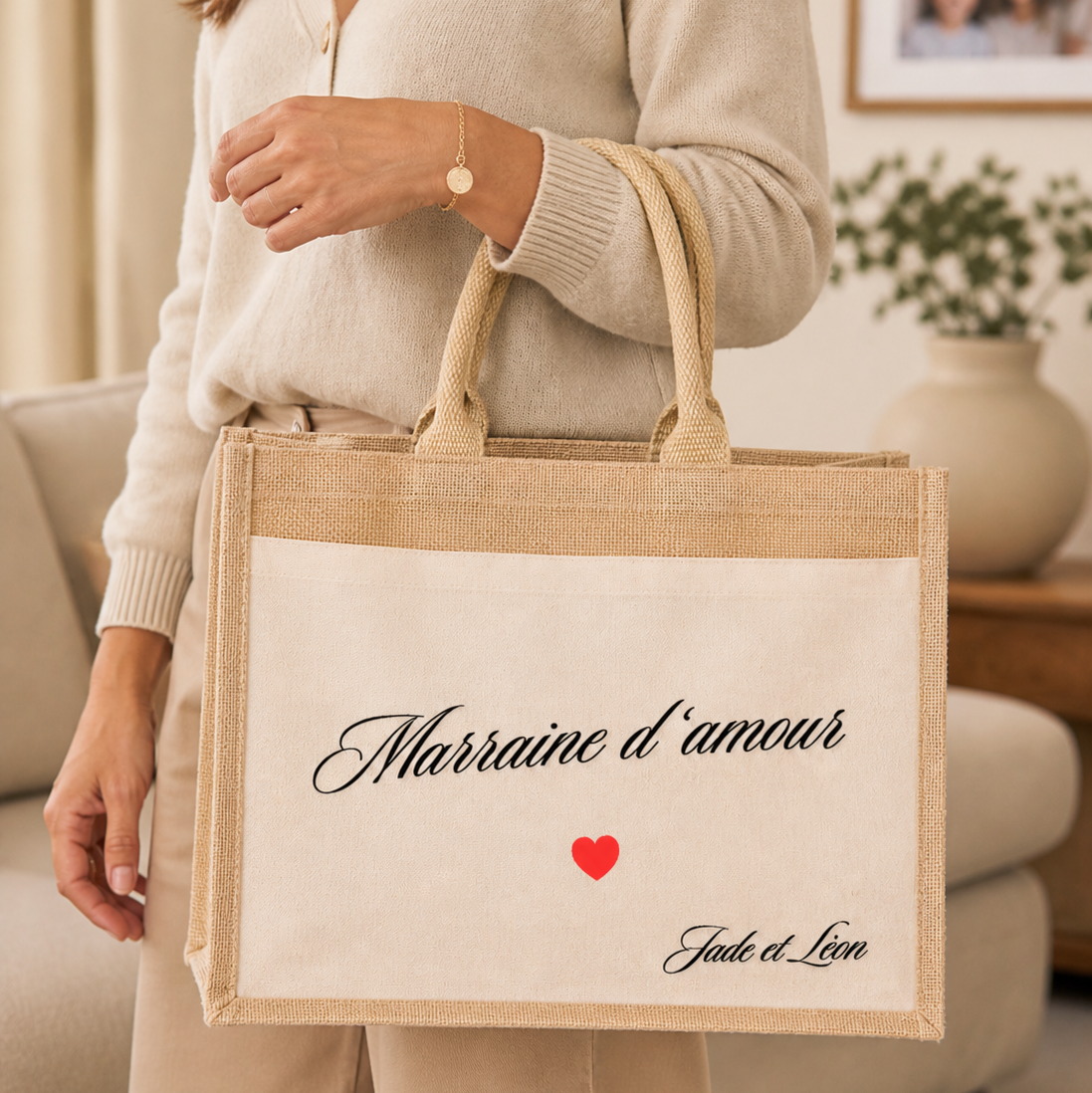 Sac "Marraine d'amour" + Prénoms