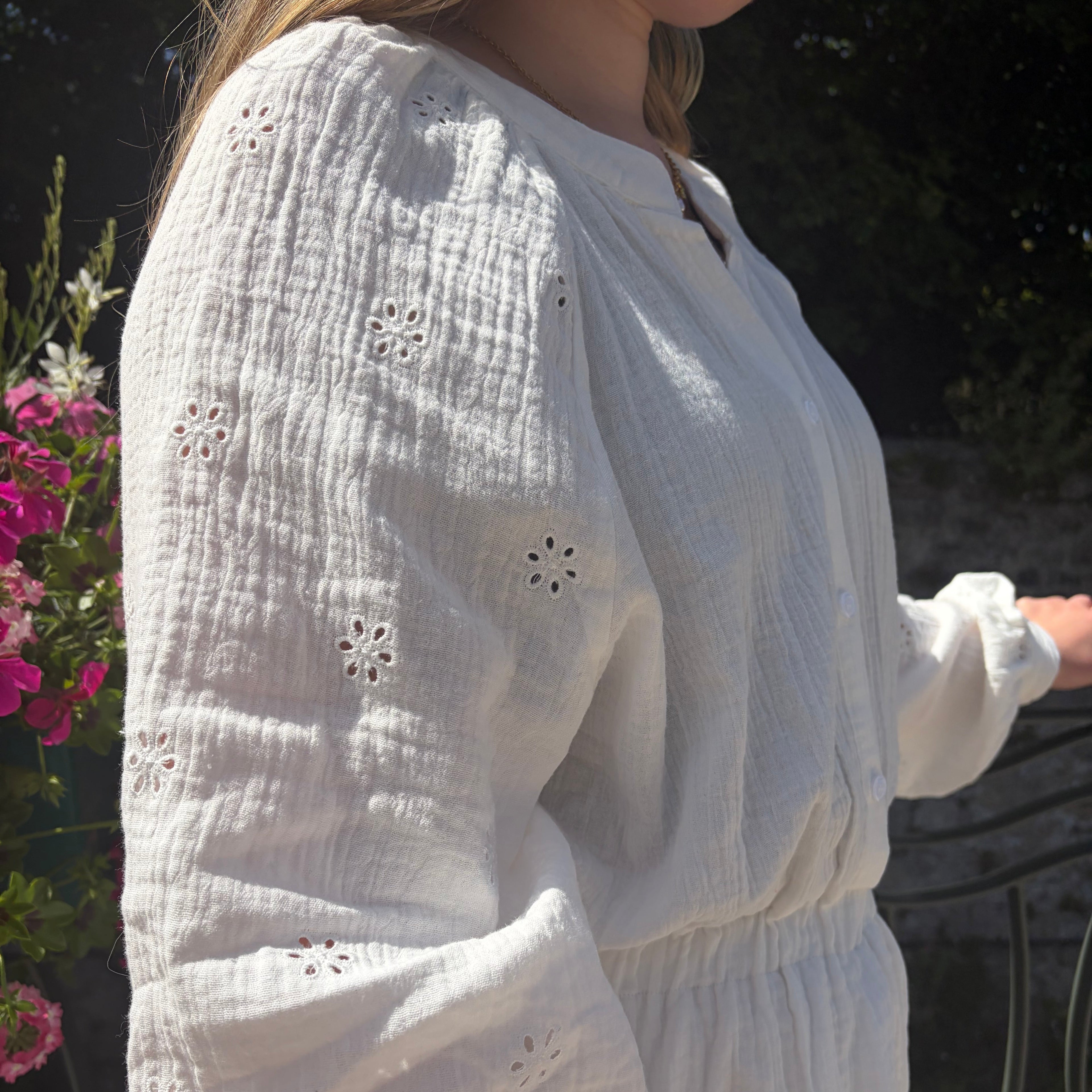 Combishort brodé "Flora"