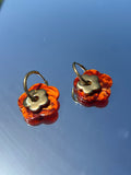 Boucle d'oreille - "Fleurs Brique"