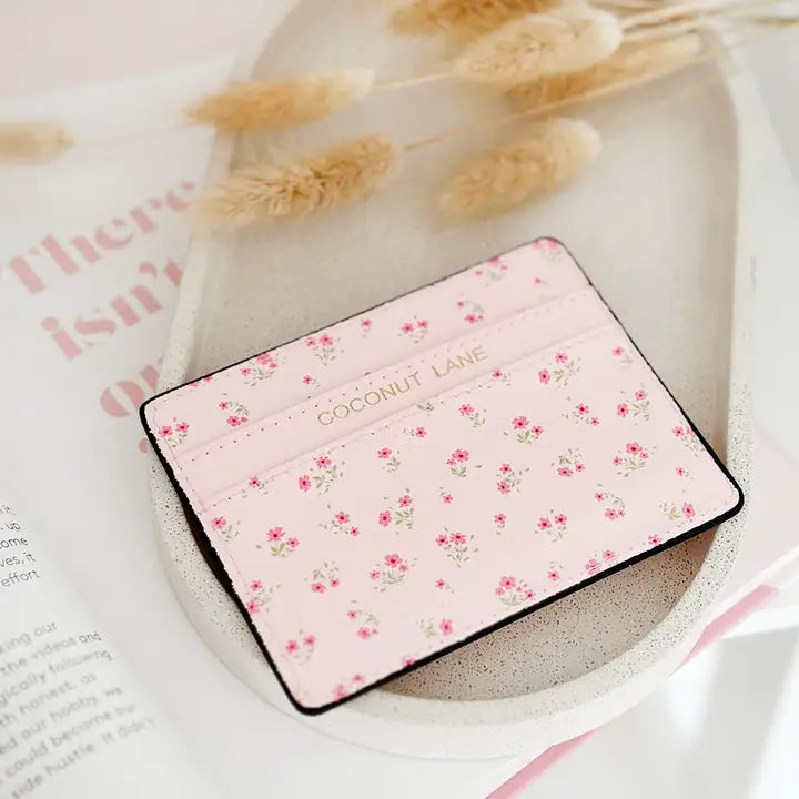 Porte-Cartes "Floral Pink" - Cuir