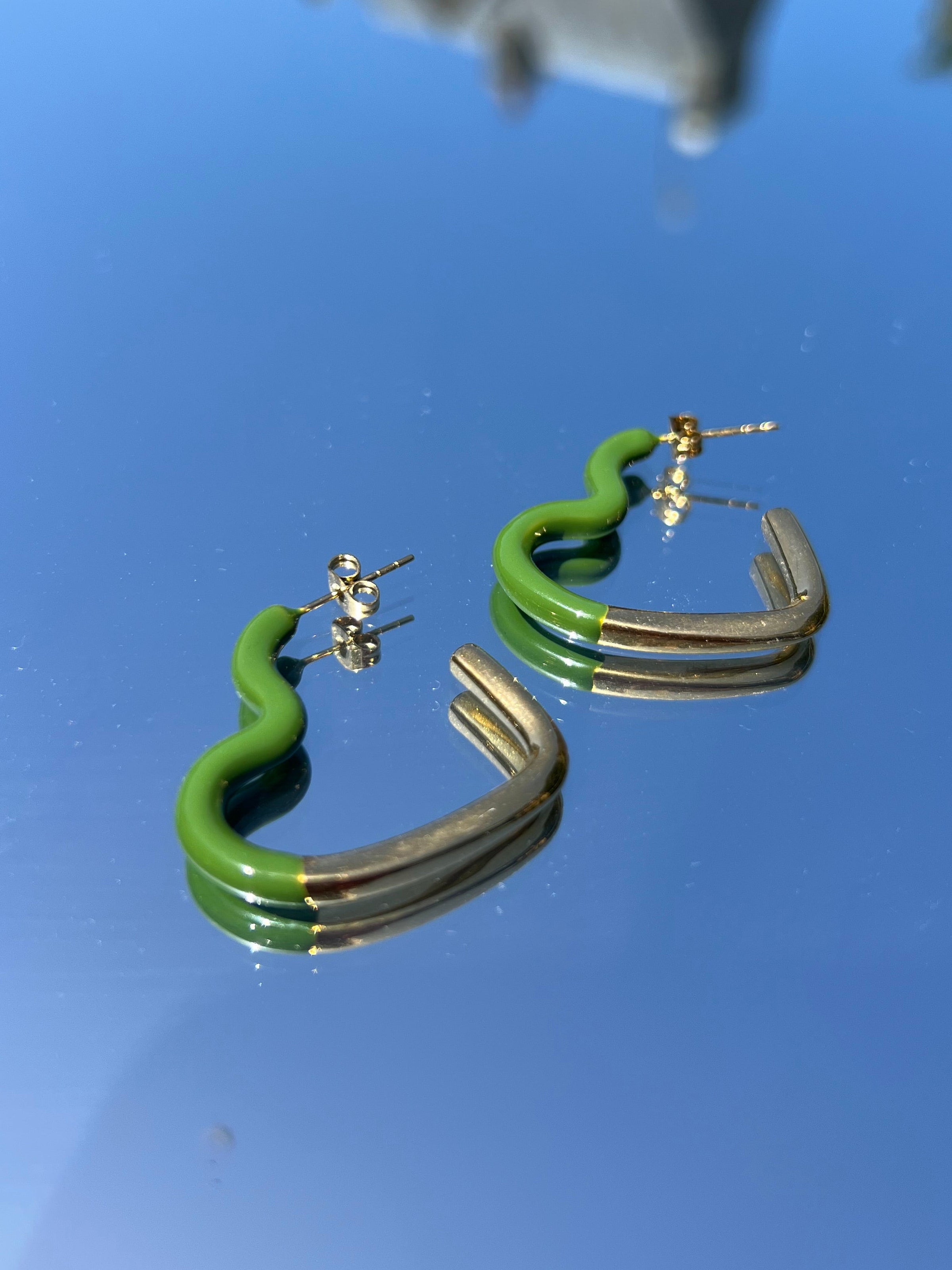 Boucle d'oreille - "Coeur Vert"