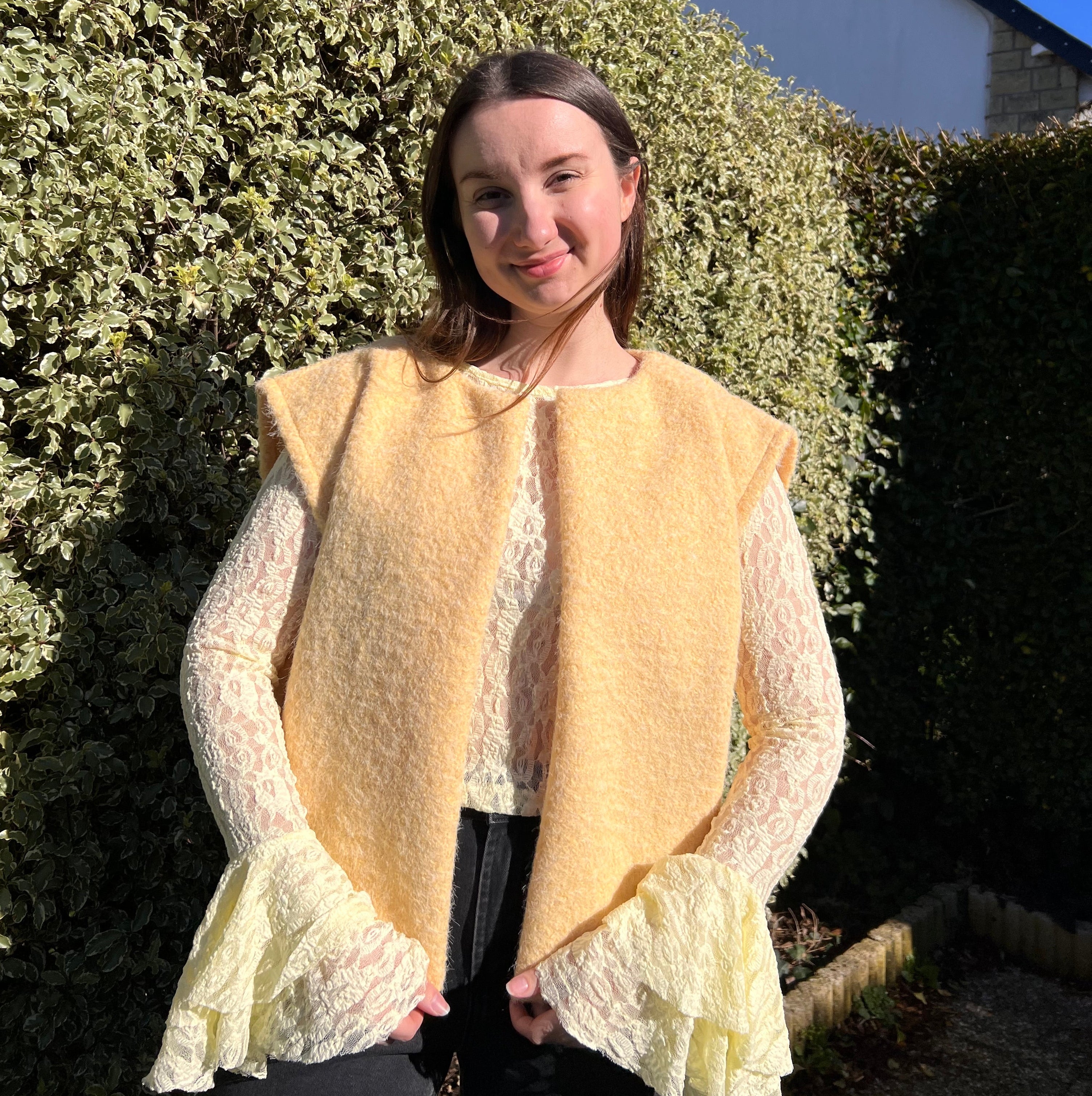 Top en dentelle "Jade " - Jaune