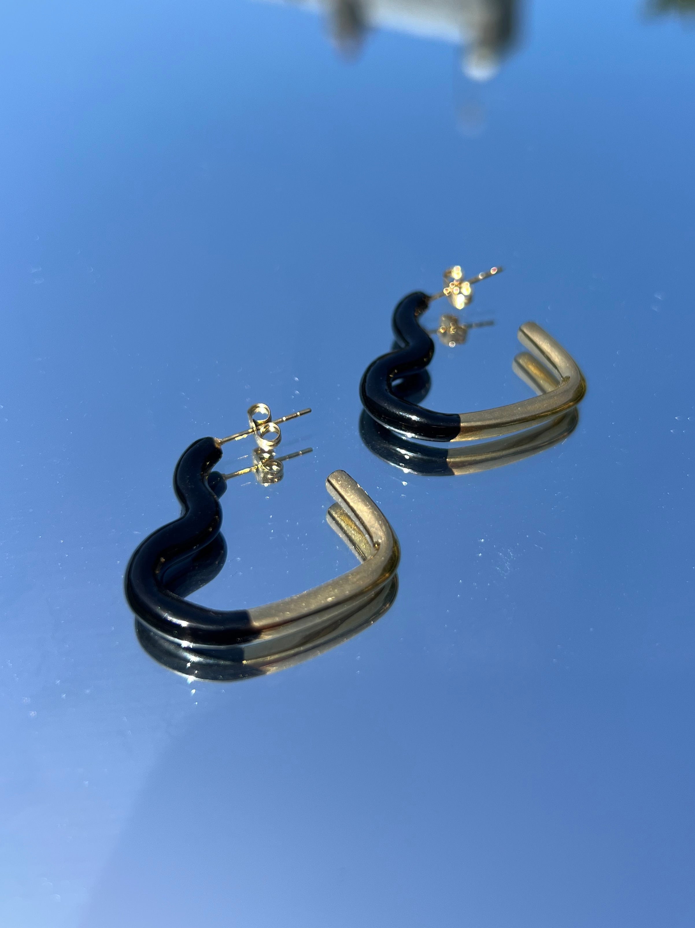 Boucle d'oreille - "Coeur Noir'