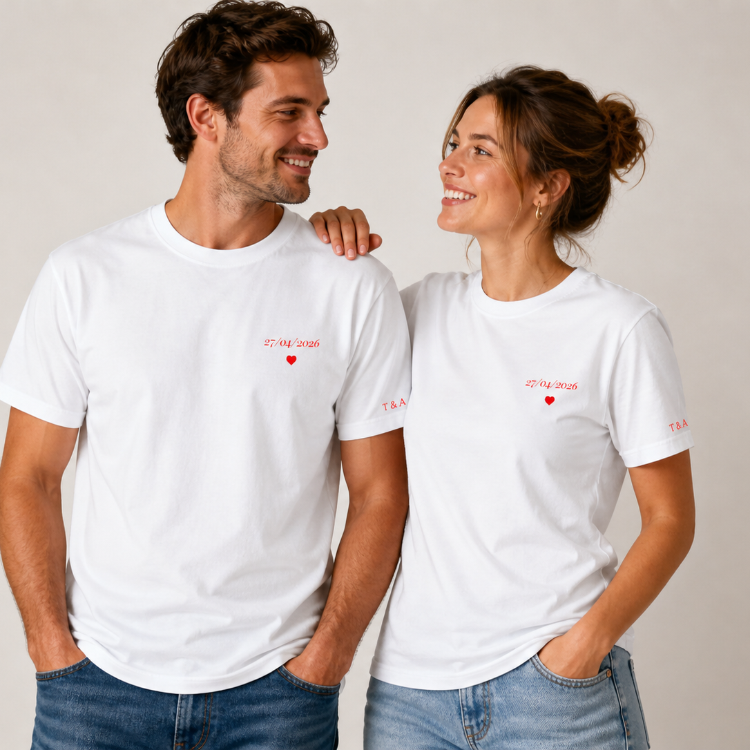 T-Shirt "Couple" - Blanc