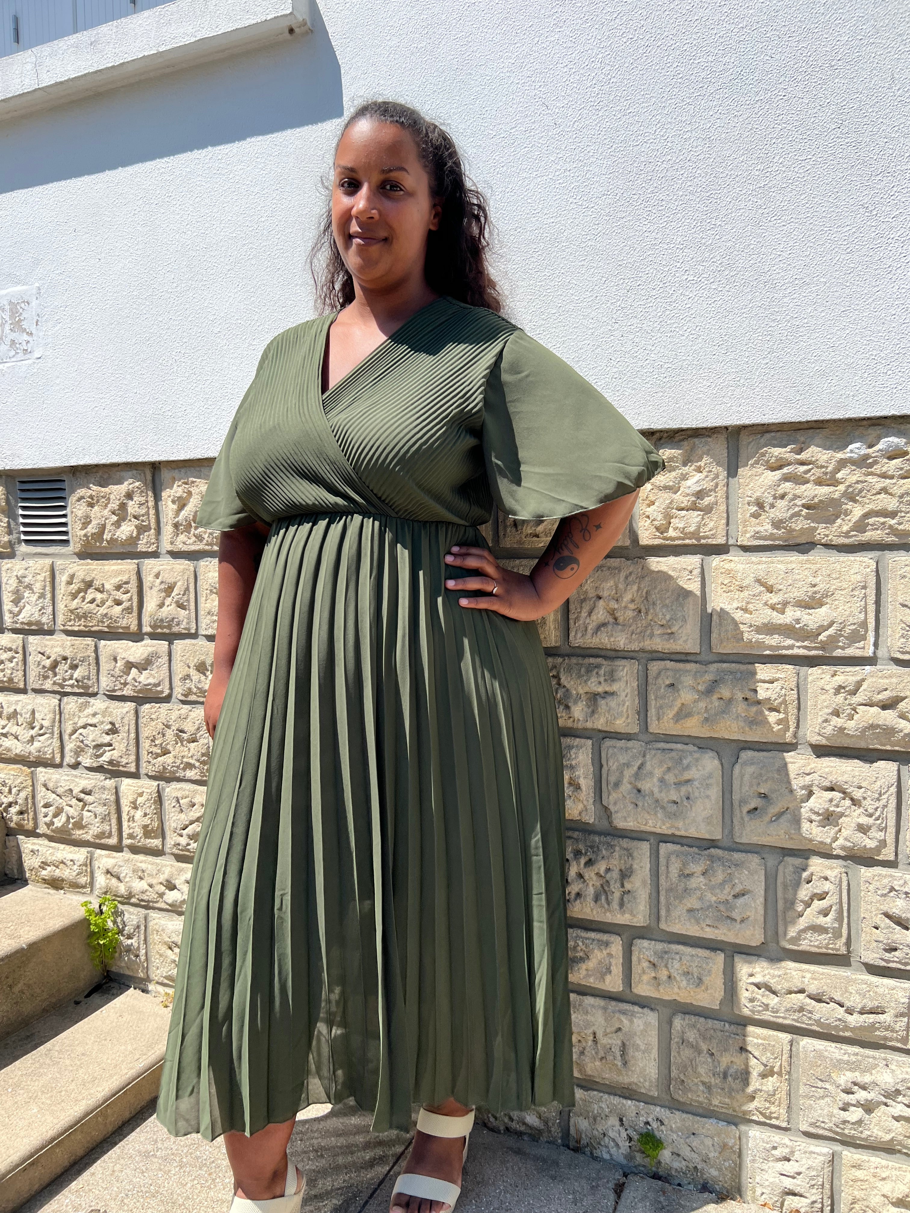 Robe "Romy" - Curve Kaki