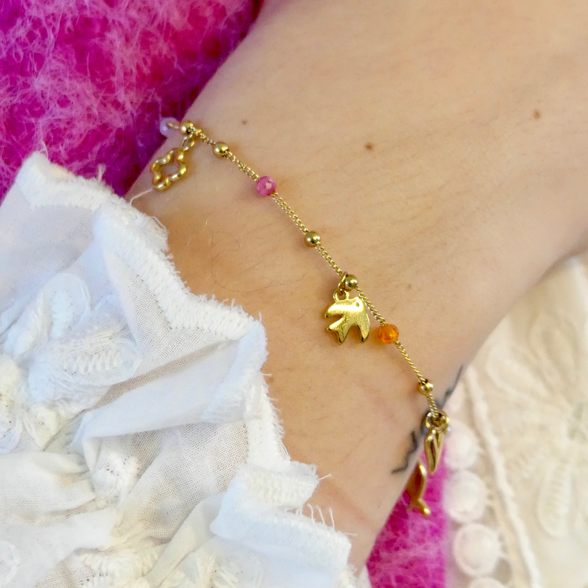 Bracelet - "Charms Rose"
