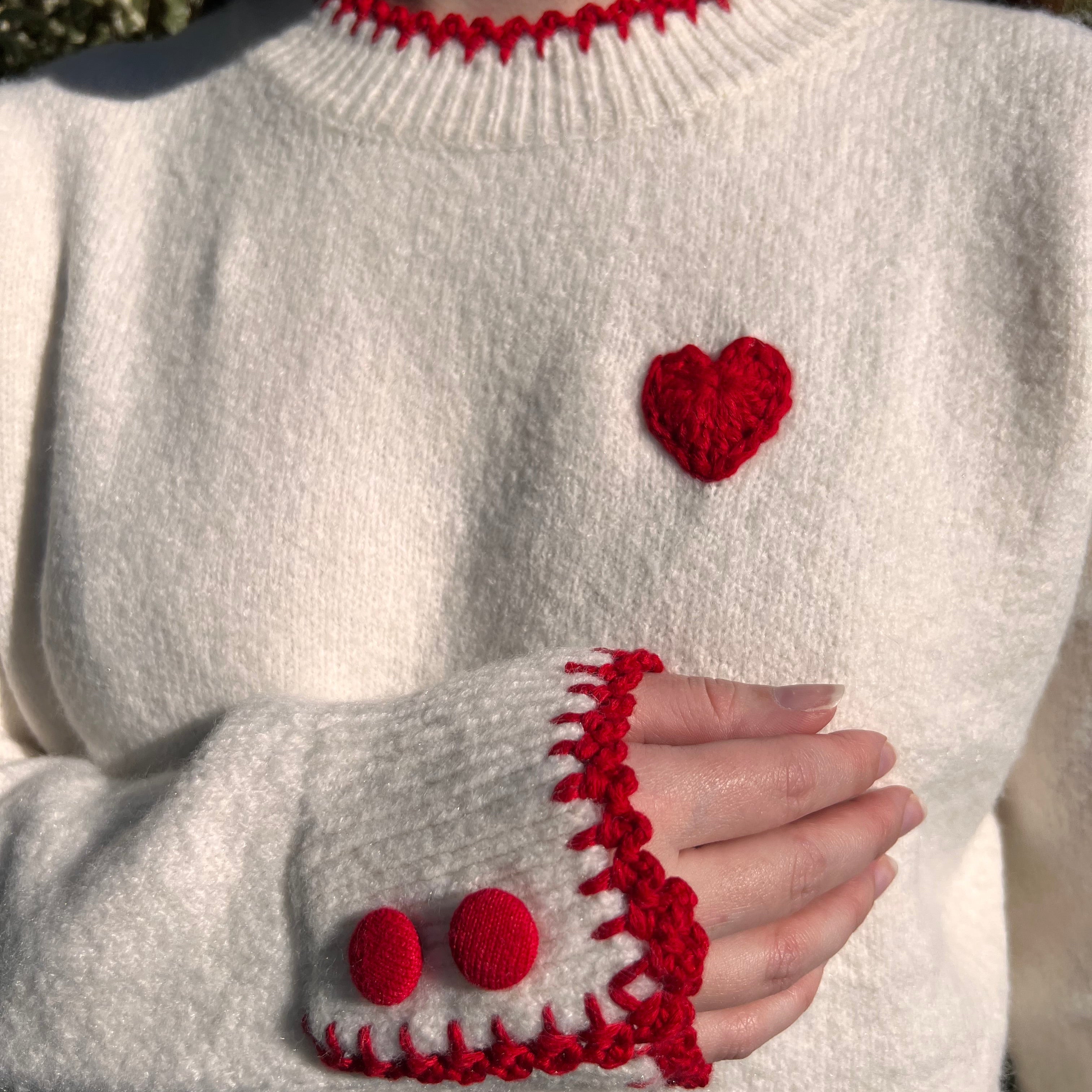 Pull cœur "Ambre"