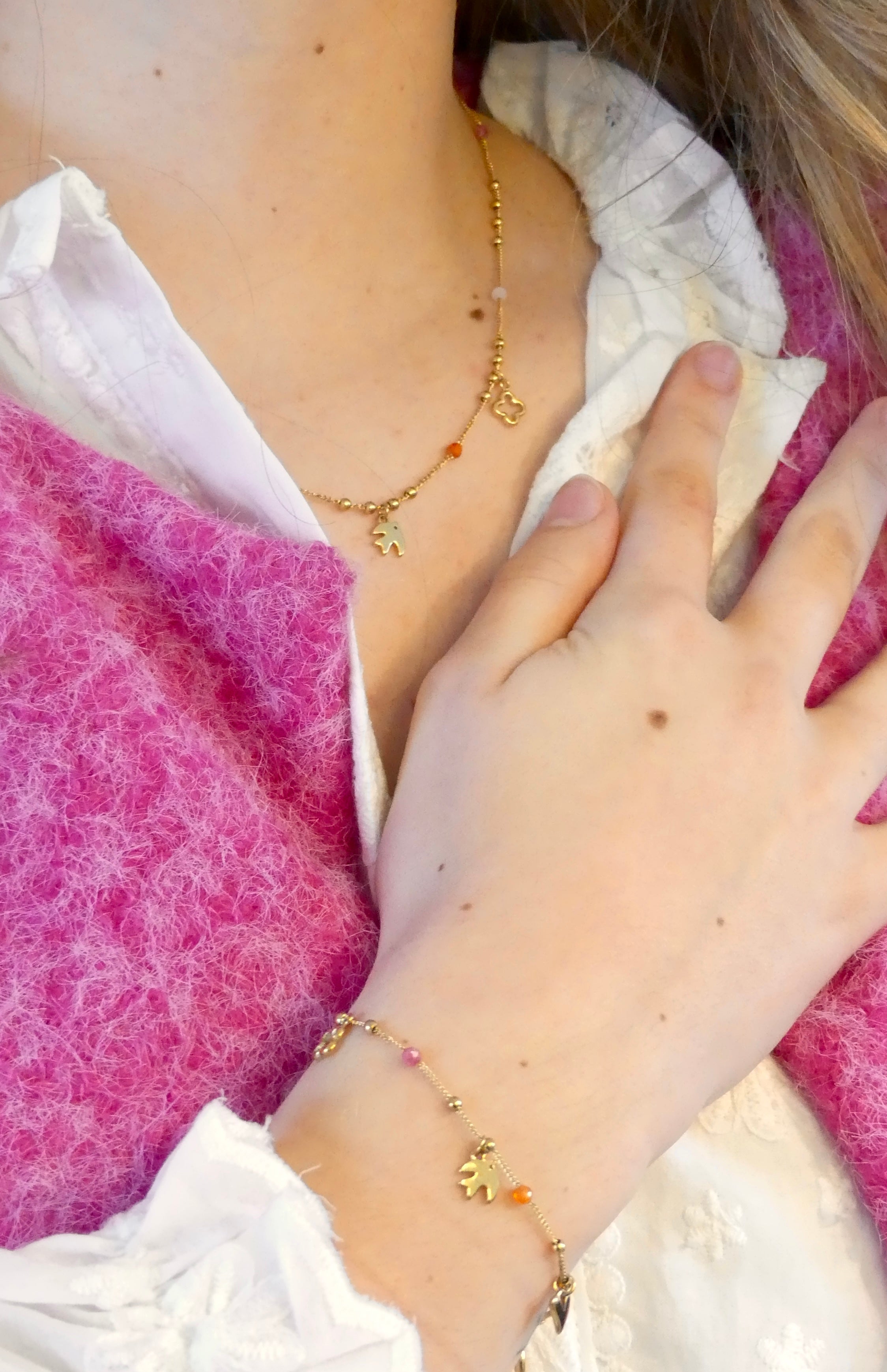 Collier - "Charms Rose"