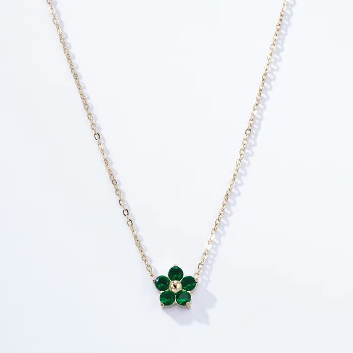 Collier "Fleur " - Vert