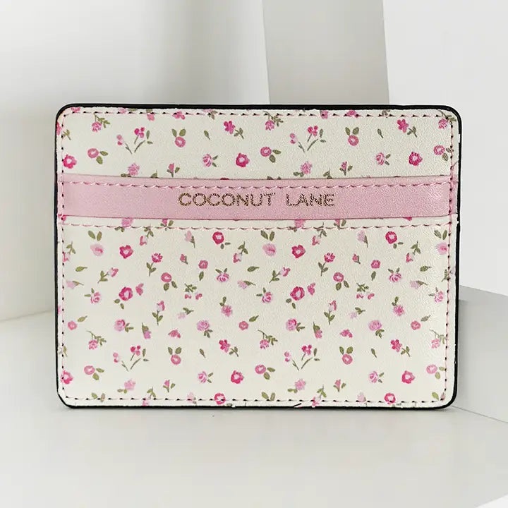 Porte-Cartes "Fleurs" -Cuir