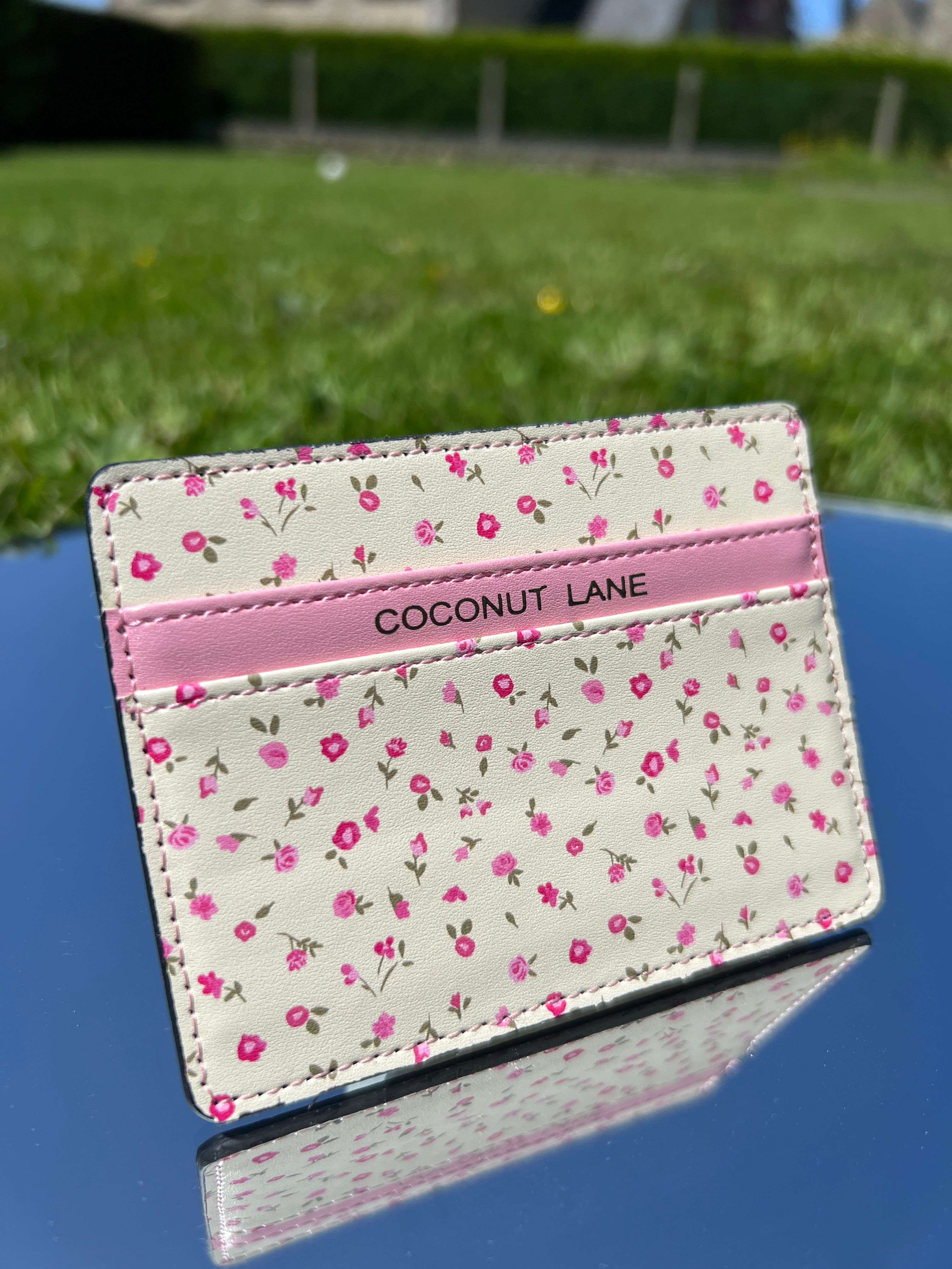 Porte-Cartes "Floral Pink" - Cuir