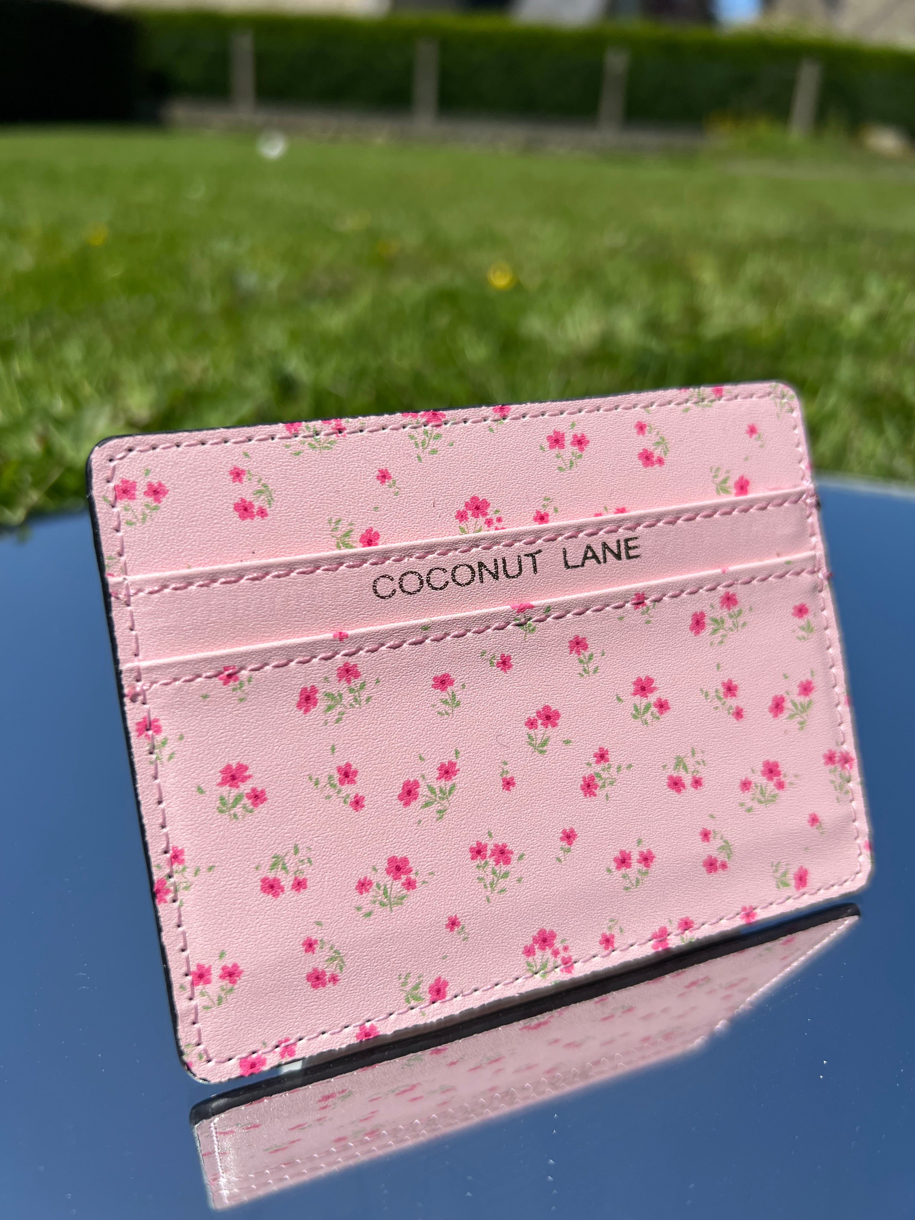 Porte-Cartes "Fleurs" -Cuir