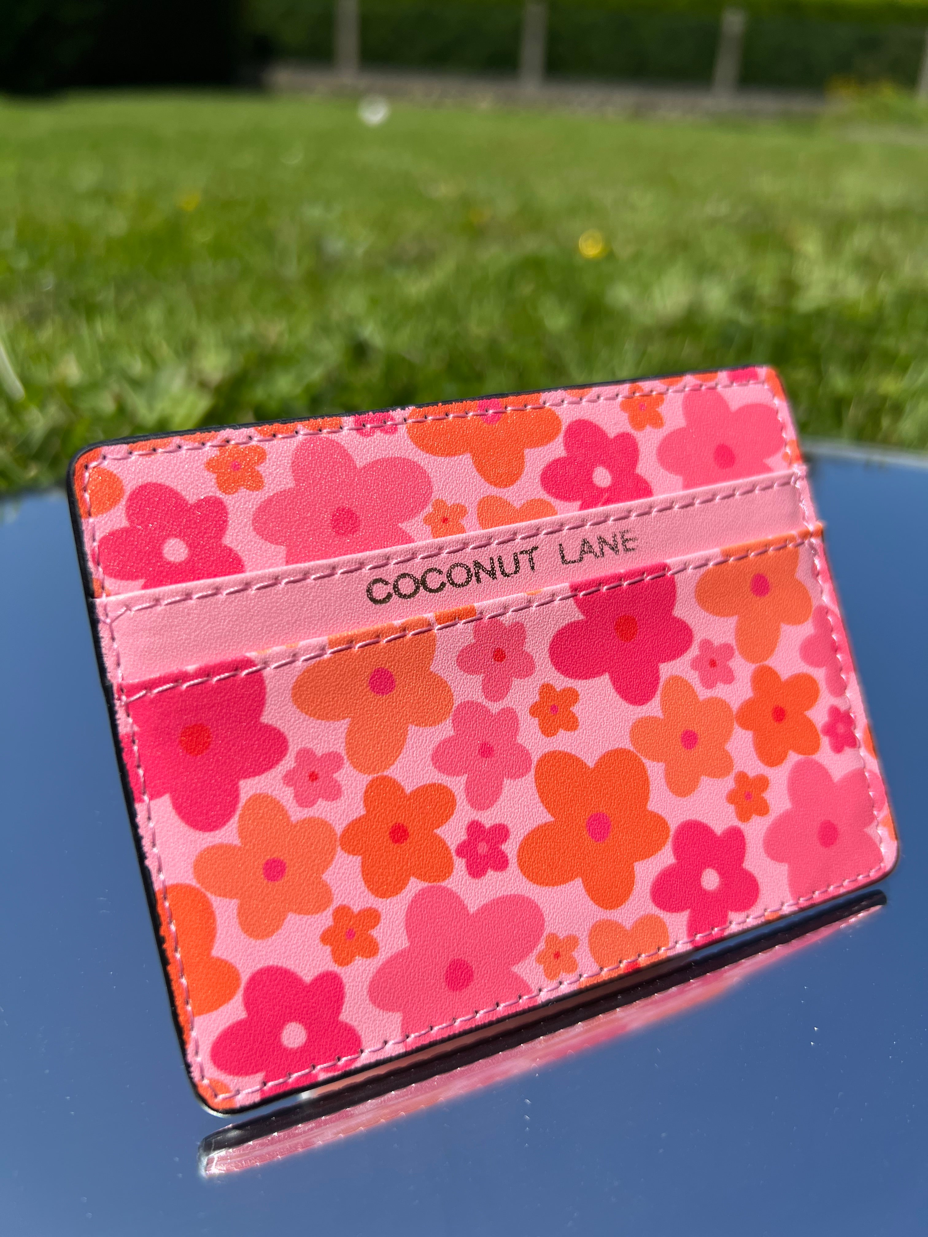Porte-Cartes "Pink & Orange" - Cuir