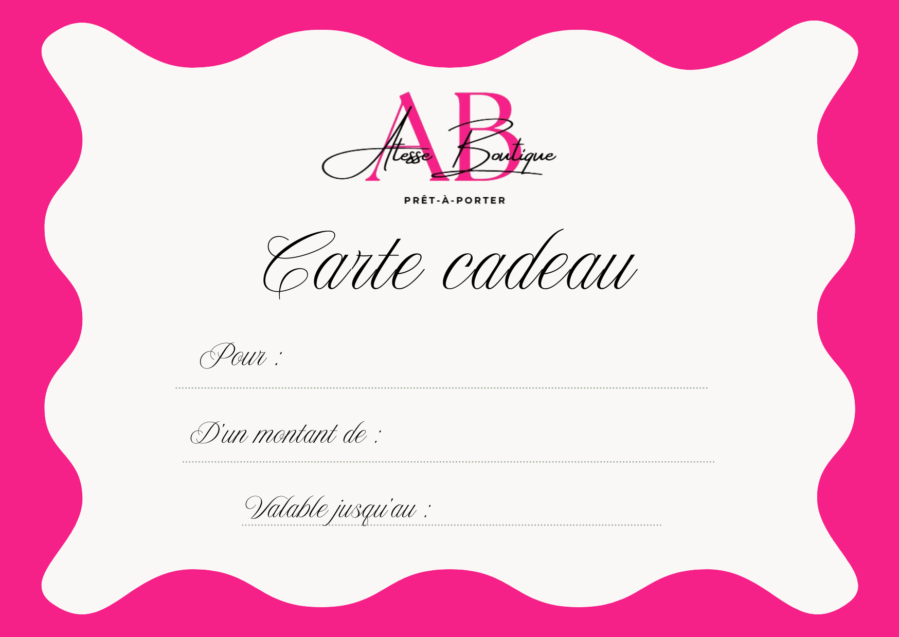 Carte cadeau - Atesse Boutique