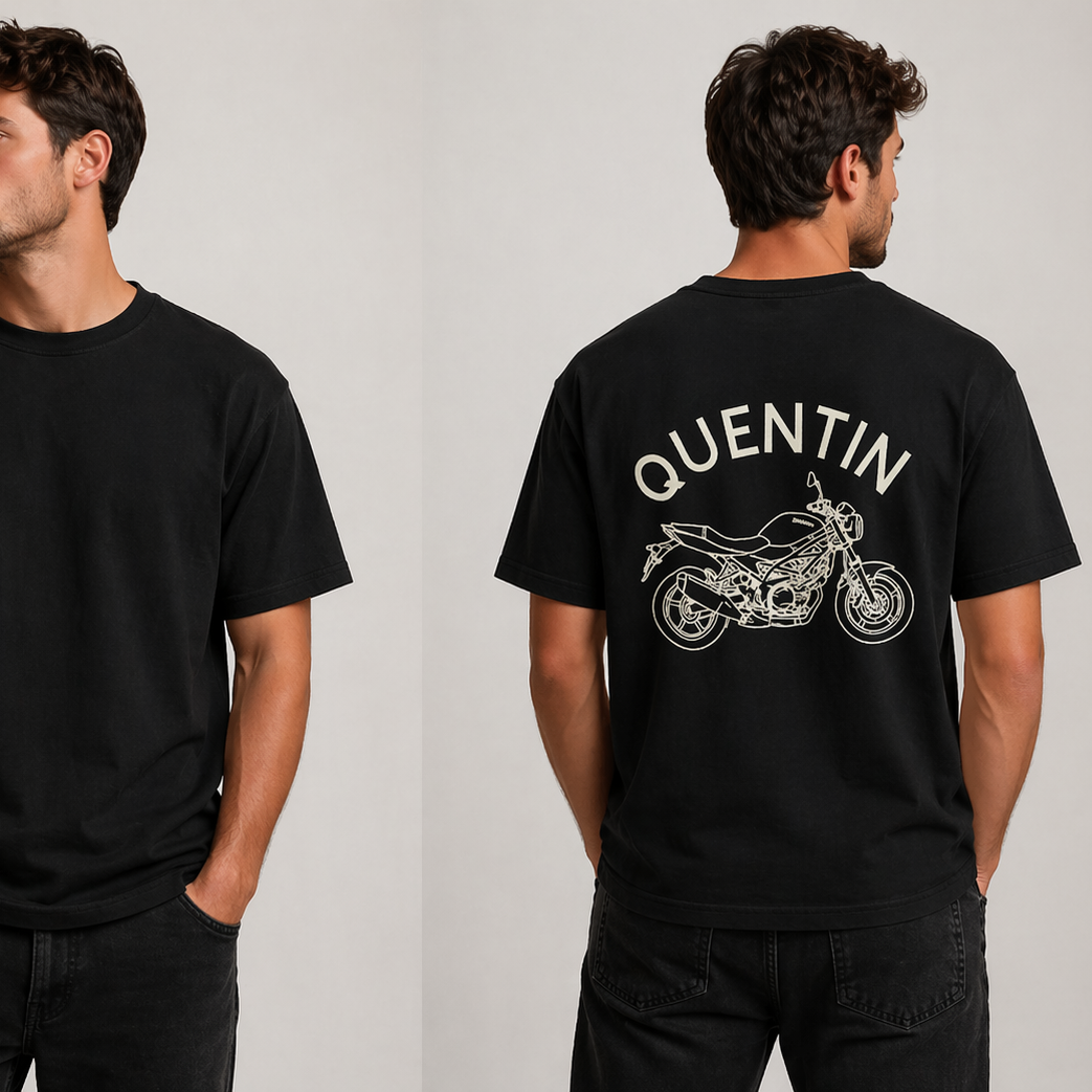 T-shirt "Moto" Noir - Personnalisable Homme