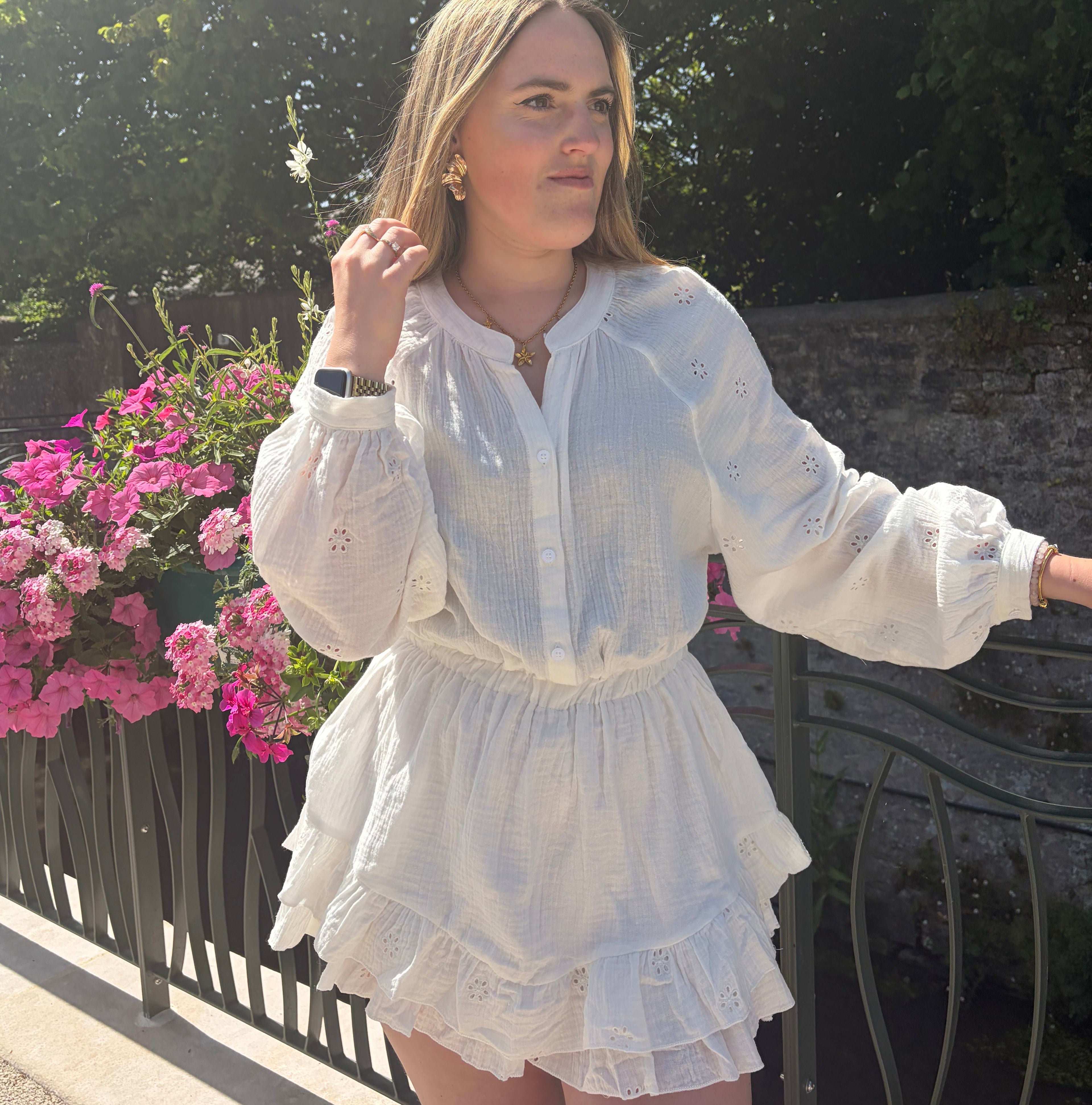 Combishort brodé "Flora"