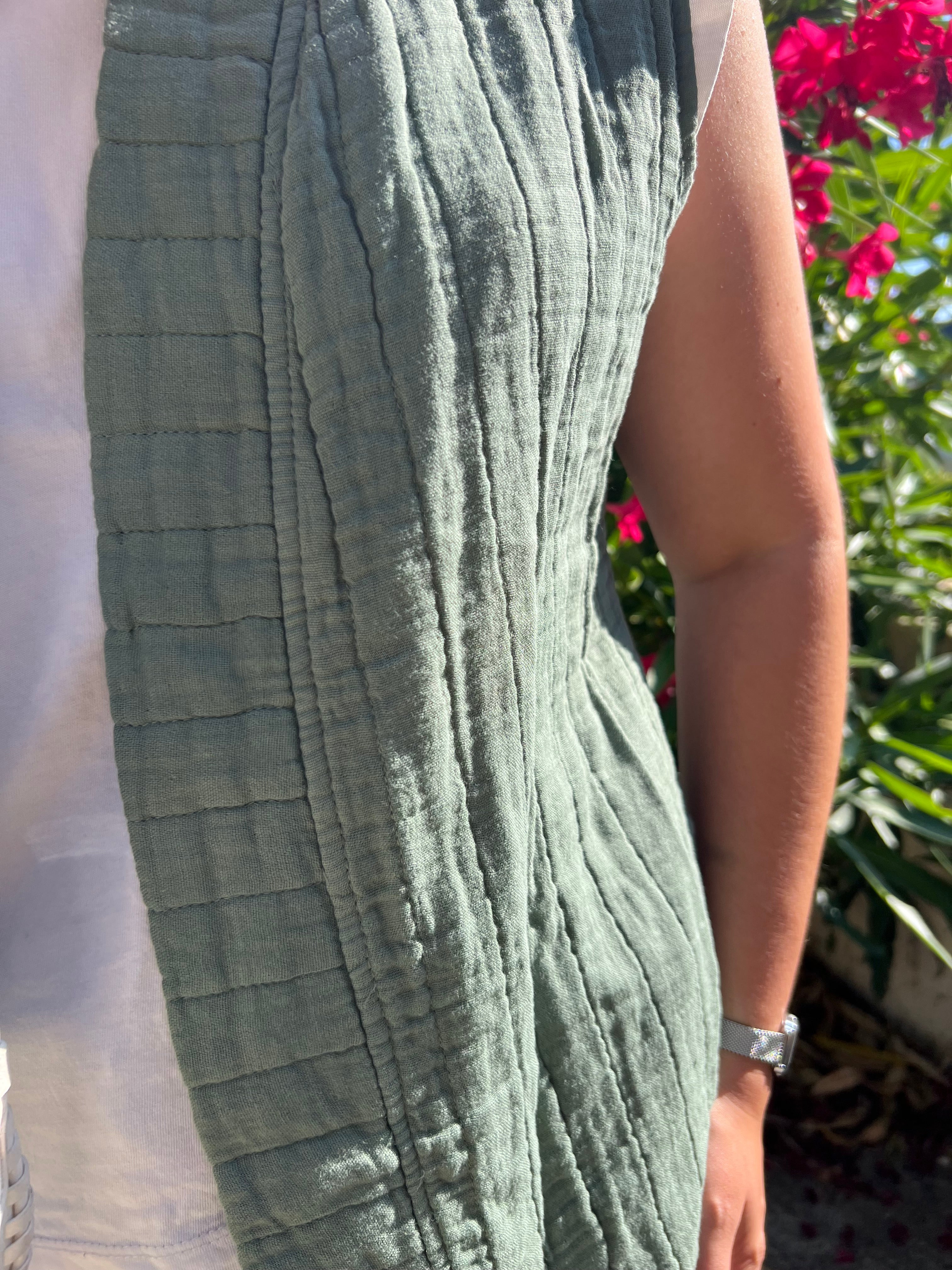 Veste sans manches "Kimono" - Kaki
