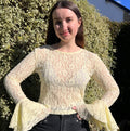 Top en dentelle "Jade " - Jaune