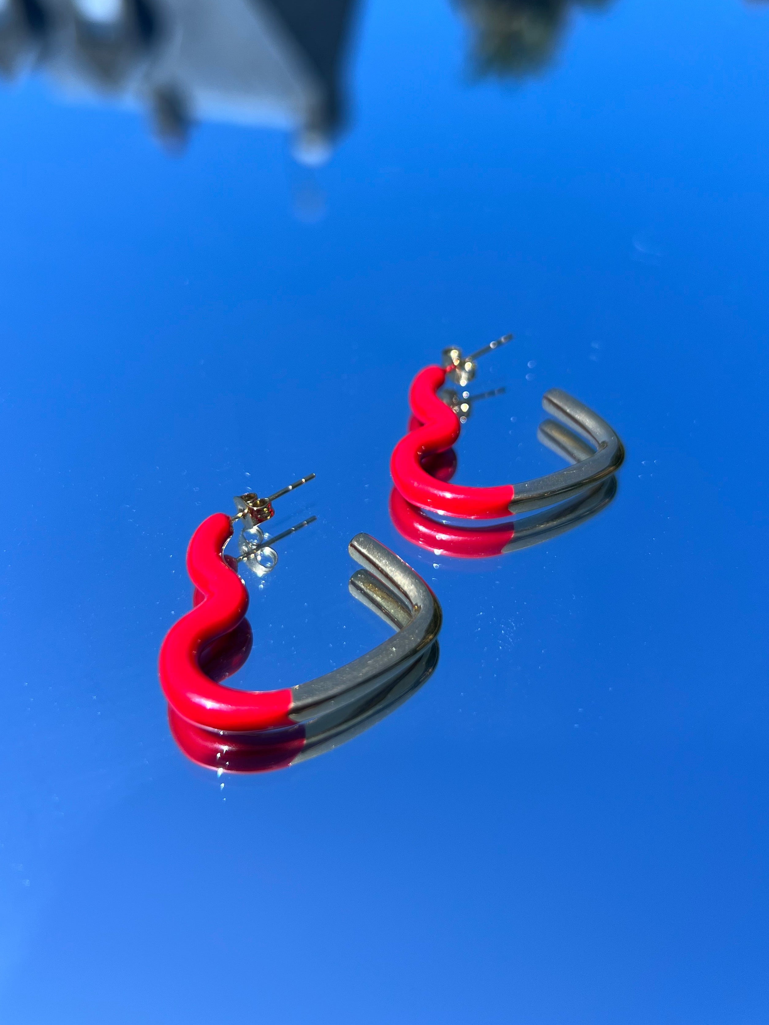 Boucle d'oreille - "Coeur rouge"