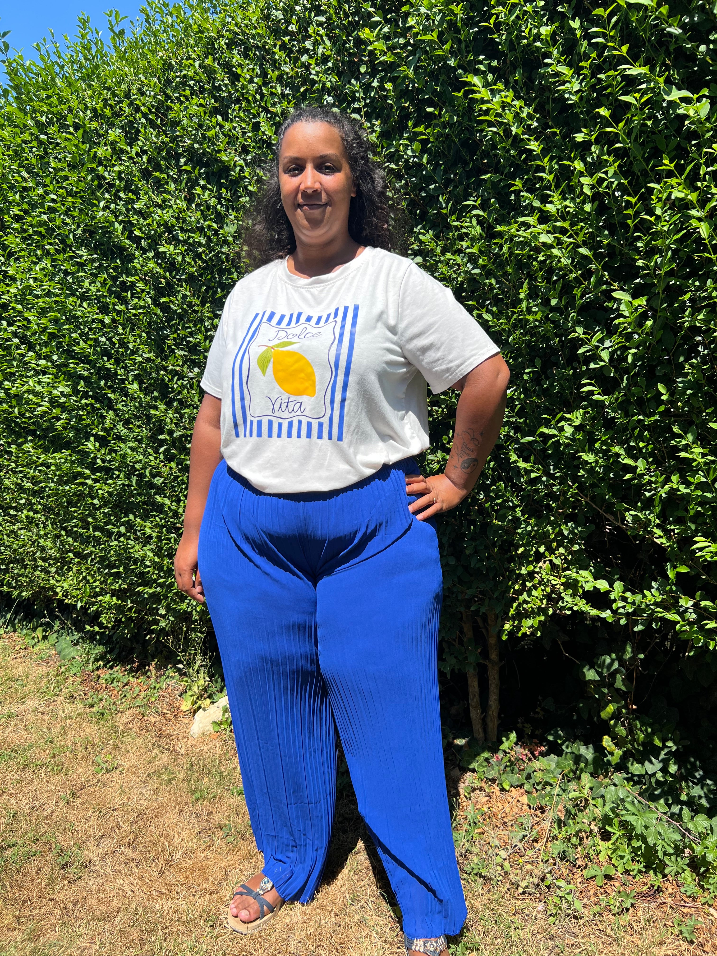 Pantalon "Enea" - Bleu éléctrique