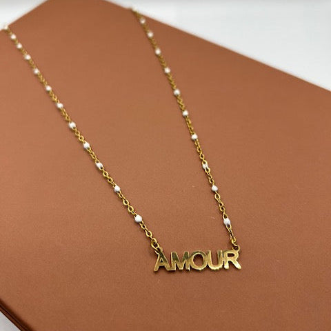 Collier "Amour" - Blanc
