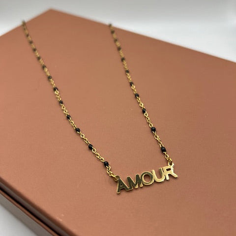 Collier "Amour" - Noir