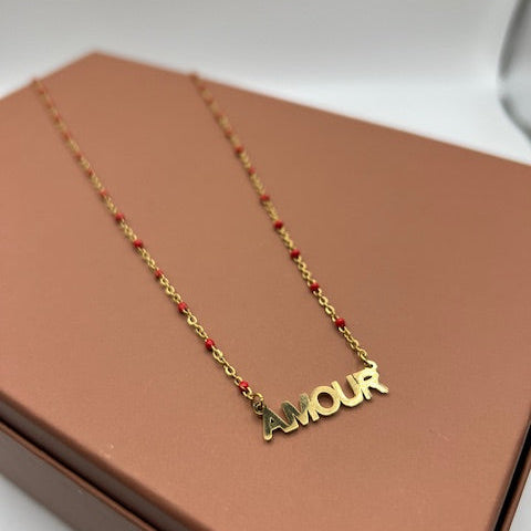 Collier "Amour" - Rouge