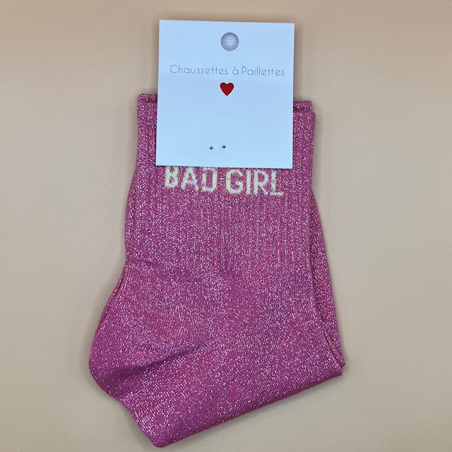 Chaussette à paillettes "Bad Girl"