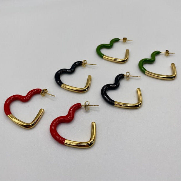 Boucle d'oreille - "Coeur rouge"