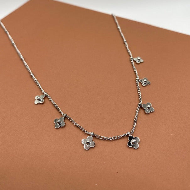 Collier - "Fleurs argent"