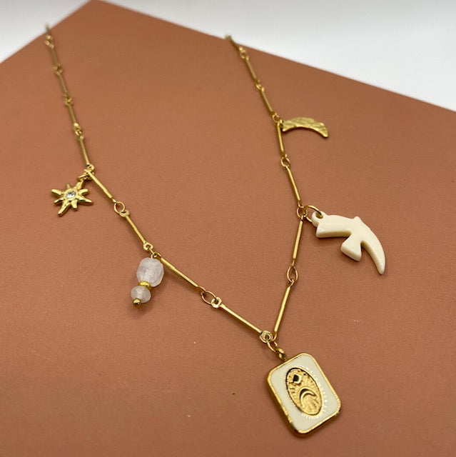 Collier - "Bird Blanc"