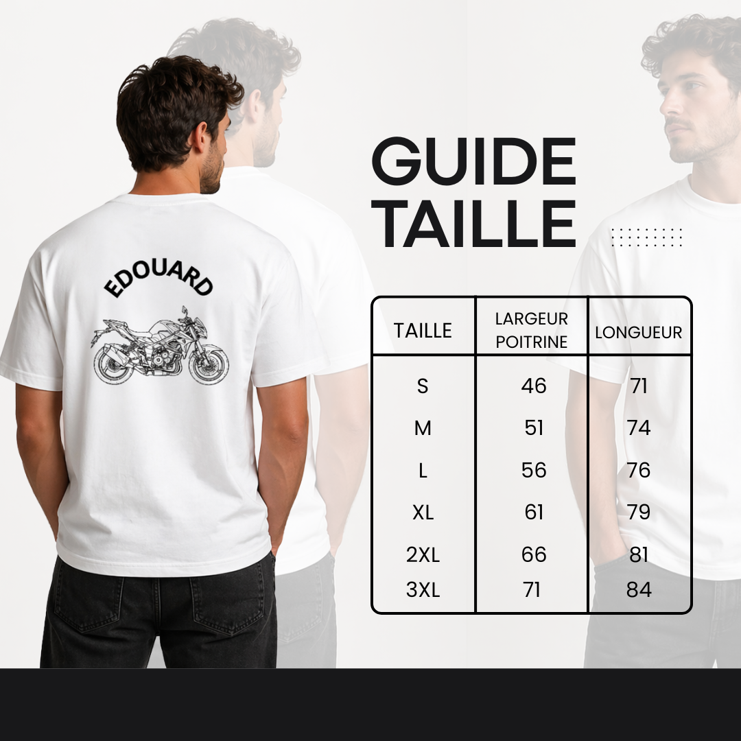 T-shirt "Moto" Noir - Personnalisable Homme