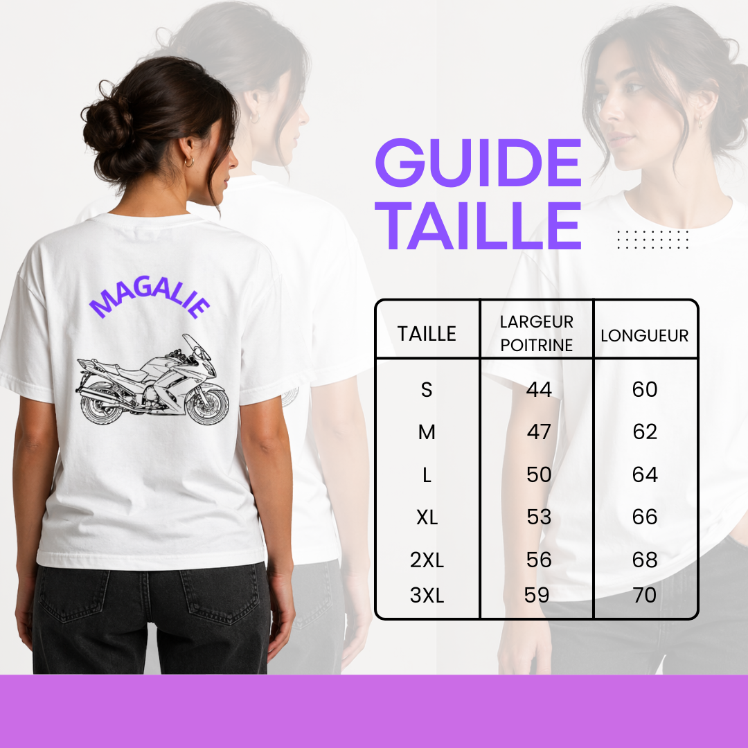 T-shirt "Moto" Noir - Personnalisable Femme