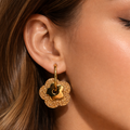 Boucle d'oreille "Fleurs" doré
