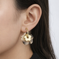 Boucle d'oreille - "Fleurs Léopard/Beige"