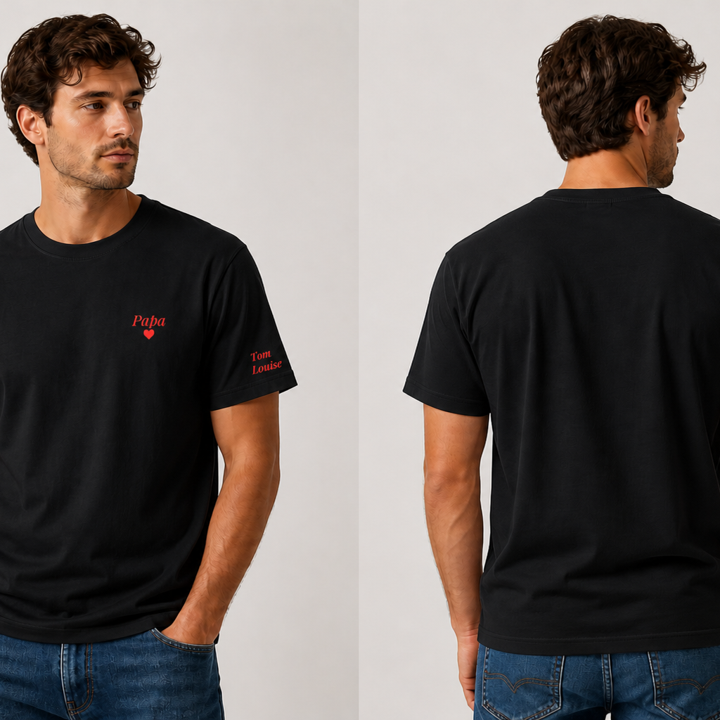 T-Shirt "Papa" - Noir