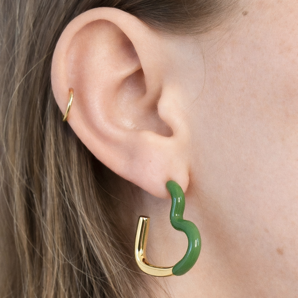 Boucle d'oreille - "Coeur Vert"