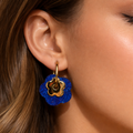 Boucle d'oreille "Fleurs" - Bleu